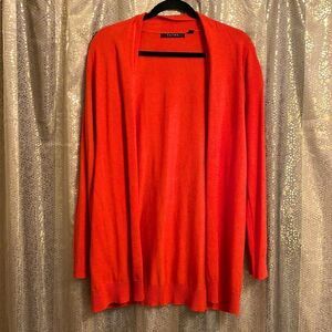 Cyrus pumpkin orange long open cardigan sweater, size M, NWOT